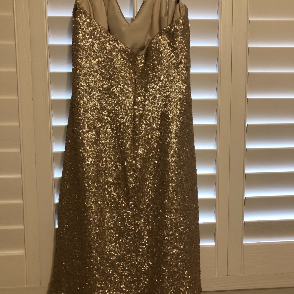 Gold Sequin Sorella Vita Bridesmaid Dress - Picture 3 of 3